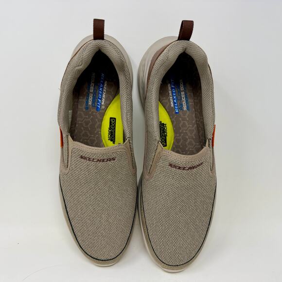 Skechers Brand New W. Box RF Slade Lucan Slip Ons Mens Sz 12 Khaki S-1528 Casual - Picture 14 of 16
